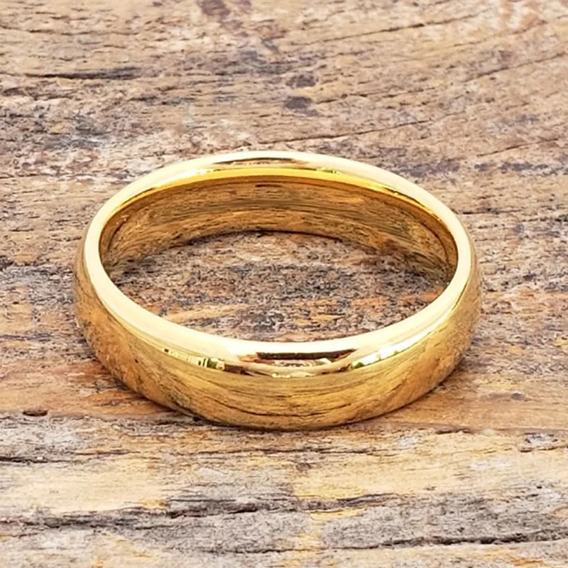 Оптовая продажа партиями по 6 мм широкий золотой Цвет кольца из карбида вольфрама