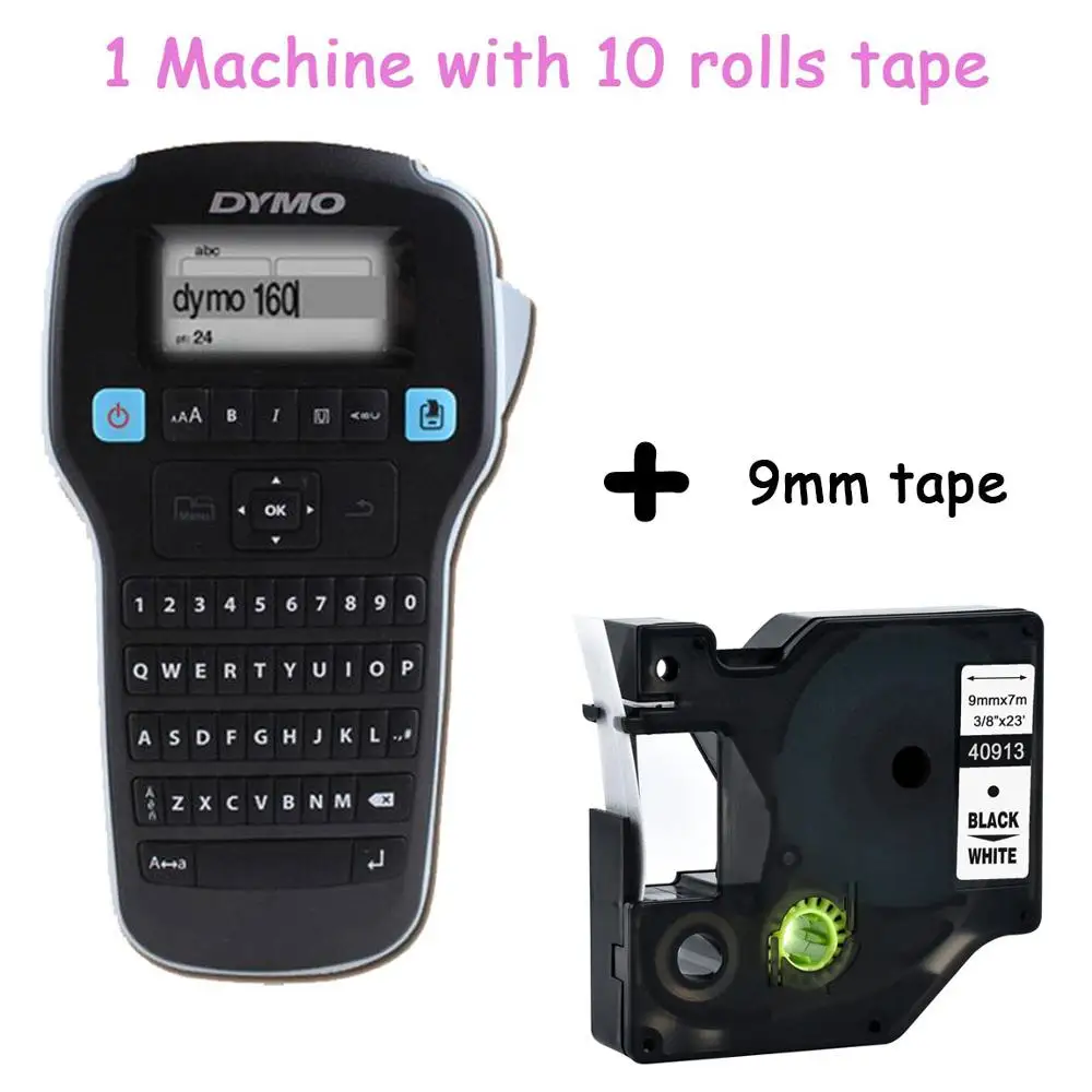 Set A4 DYMO LM160 Этикетировочная машина Английский Ручной портативный принтер для этикеток LMR-160 наклейки этикеток Принтер 45013 40913 45018 43613 45010 - Цвет: Set A4