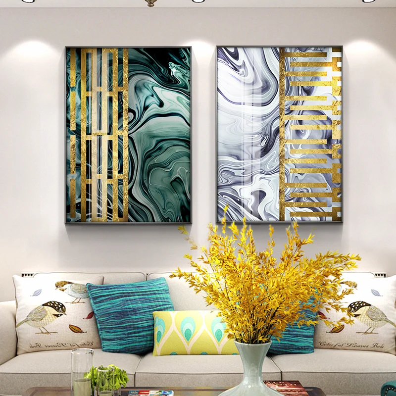 

Abstract Gilt Canvas Oil Painting Home Art Decoration Nordic Fashion Style Posters And Prints Living Room Art Wall Home Decor