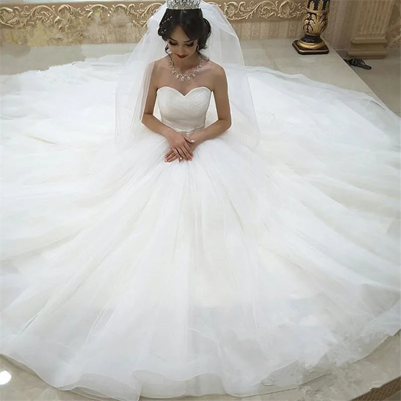 

Женское свадебное платье It's yiiya, Белое Бальное Платье в арабском стиле из фатина в несколько рядов с сердечком на лето 2020