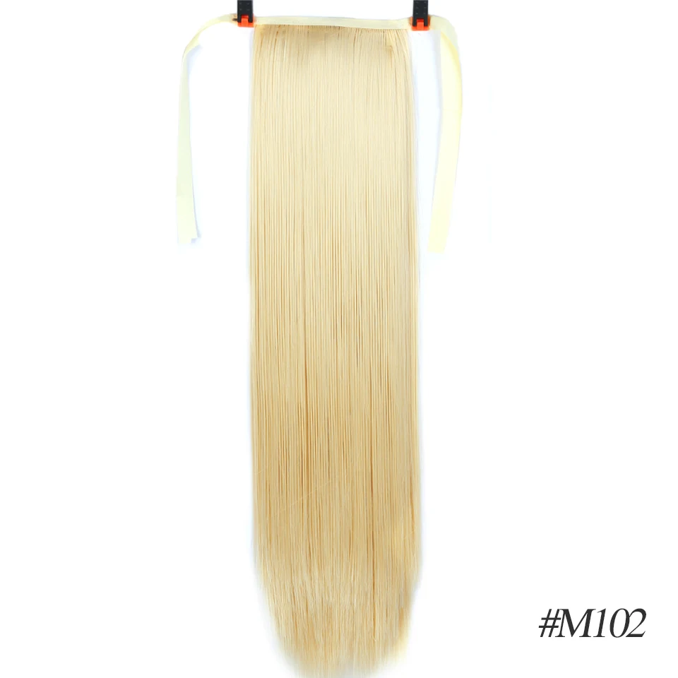 M102 MSTN 30-Inch Synthetic Hair Fiber Heat-Resistant Straight Hair With Ponytail Hair Extended Black Brown Headwear - Цвет: M102