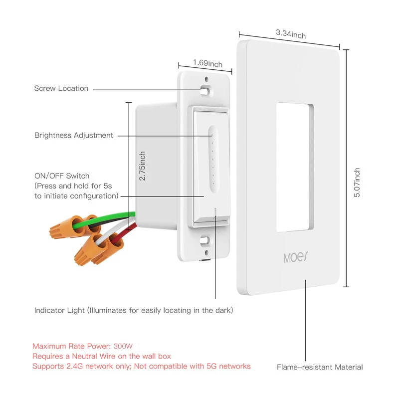 WiFi умный светильник диммер элегантный дизайн совместим с Alexa Google Home для