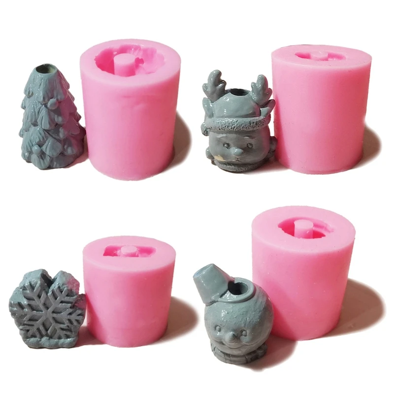 

Christmas Tree Straw Silicone Molds Deer Snowman Snowflake Straw Resin Mold Kit