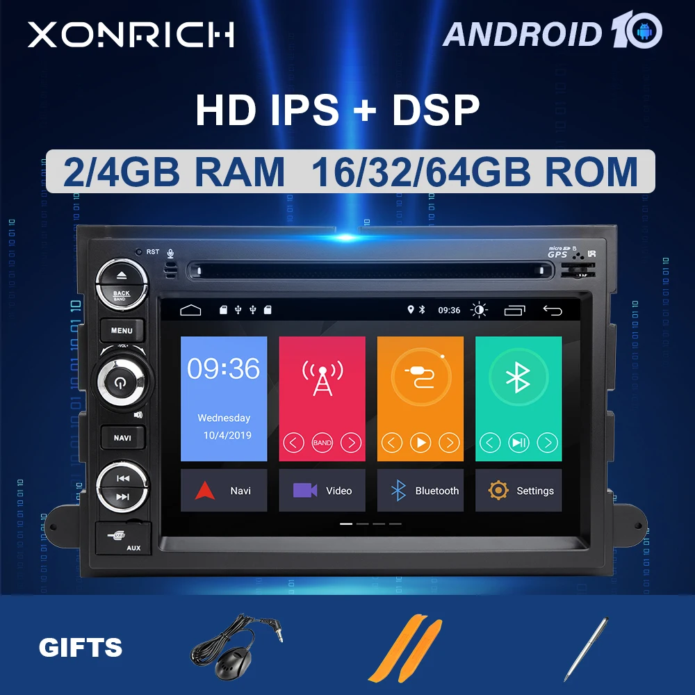 2 Din Android 10 автомобильный DVD плеер для Ford F150 F350 F450 F550 F250 Fusion погрузка Mustang Explorer Edge