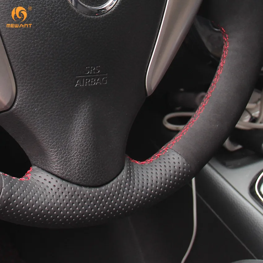 MEWANT черный из натуральной кожи замшевый чехол рулевого колеса автомобиля для Nissan