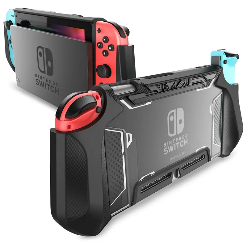 For Nintendo Switch Case MUMBA Series Blade TPU Grip Protective Cover Dockable Case Compatible with Console& Joy-Con Controller - Цвет: Black