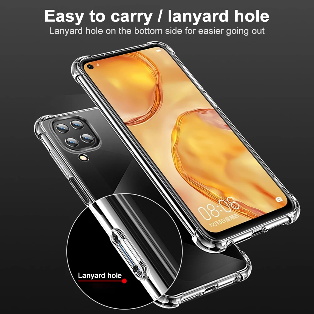 Силиконовый защитный чехол для Huawei P40 Pro P30Pro Lite Nova 7i 6 6SE прозрачная подушка
