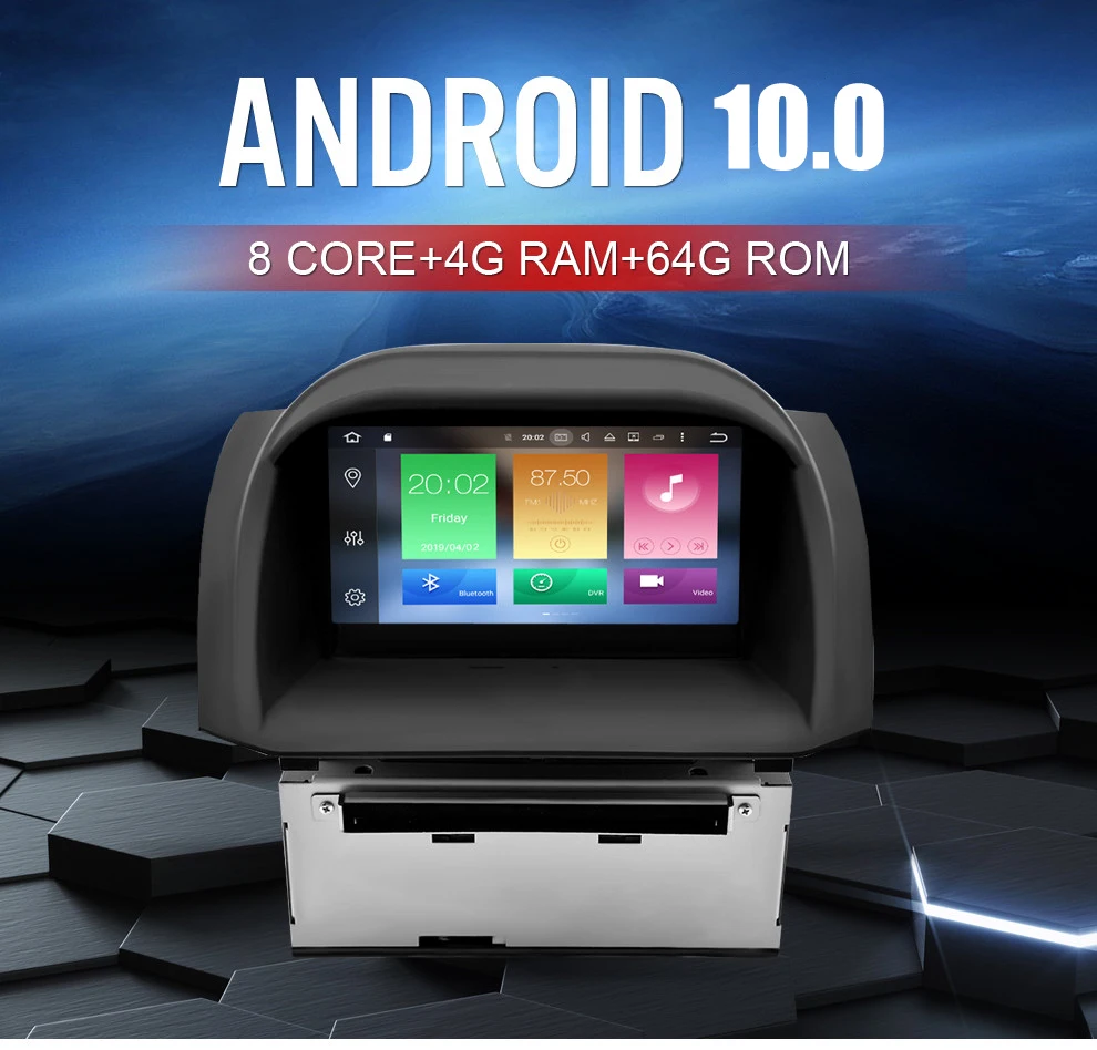Автомобильный стереоплеер IPS Octa Core Android 10 0 для Ford Fiesta 2013 2017 DVD GPS навигация