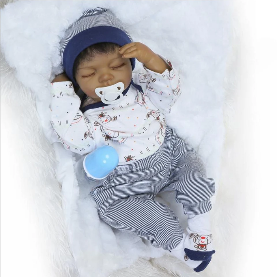 2" мальчик кукла реборн спящий черный ребенок adora моделирование Bonecas bebe детские игрушки силиконовые куклы реборн