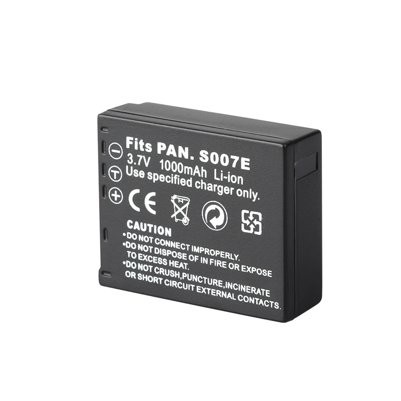 Аккумулятор CGAS007 для Lumix Panasonic батарея DMC TZ1 TZ2 TZ3 TZ4 TZ5 TZ50 TZ15 1000 мАч S007 S007e зарядное
