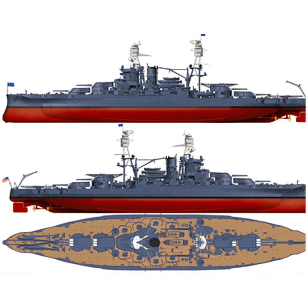 Уникальный DIY масштаб 1/700 USS военный боевой корабль класса Аризона стандартная