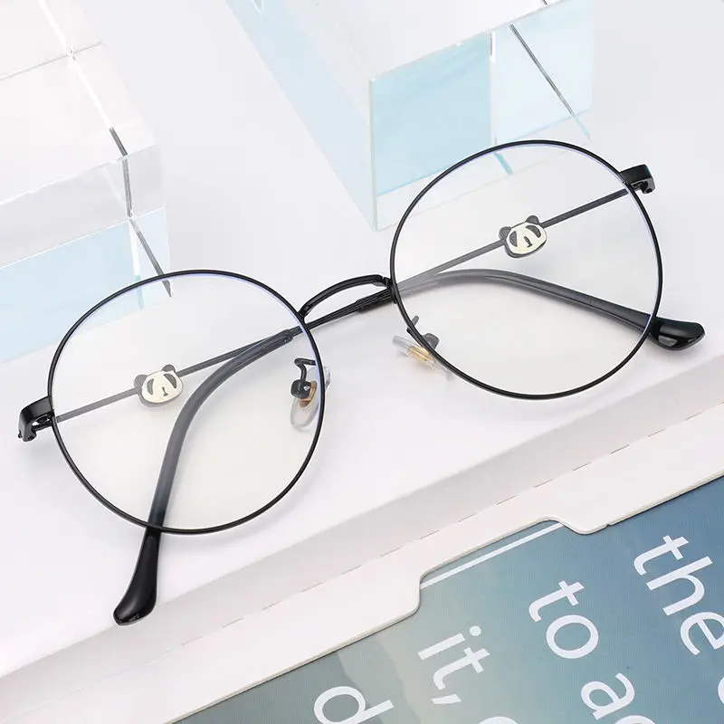 

Очки «панда» с защитой от синего света, готовые оправы для очков при близорукости, металлические круглые Женские оправы с диоптриями
