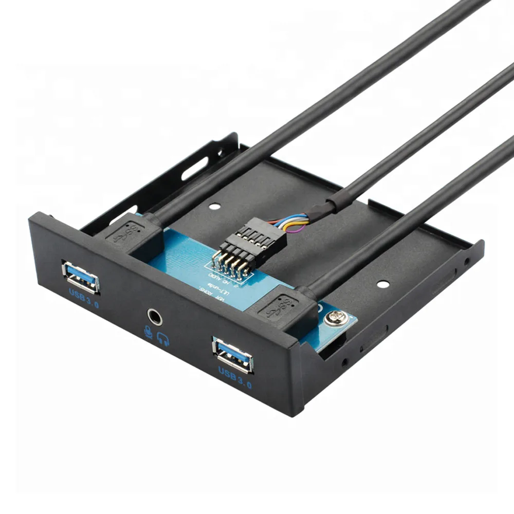 

3.5" Dual Ports USB 3.0 Computer Case Front Panel with 2 in 1 HD Audio Output and Microphone Input Port For Desktop Computer