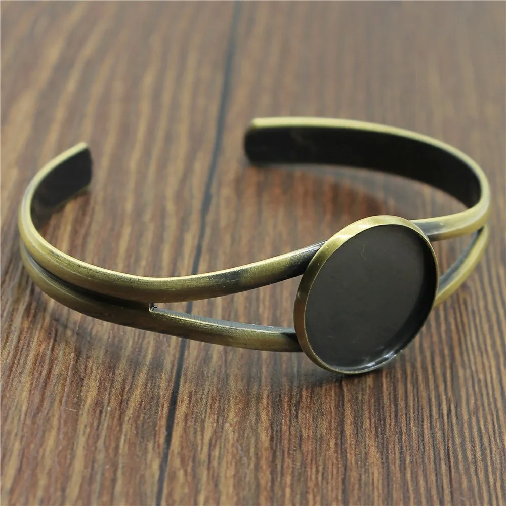 

Bronze Brushed Color 7 Styles Fit 20mm Glass Cabochon High Quality Copper Material Bangle Base Setting For Jewelry Making