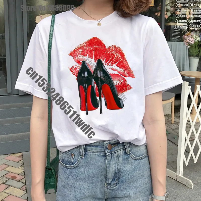 2020 розовая футболка на высоком каблуке Женская Роскошная в Парижском Стиле для