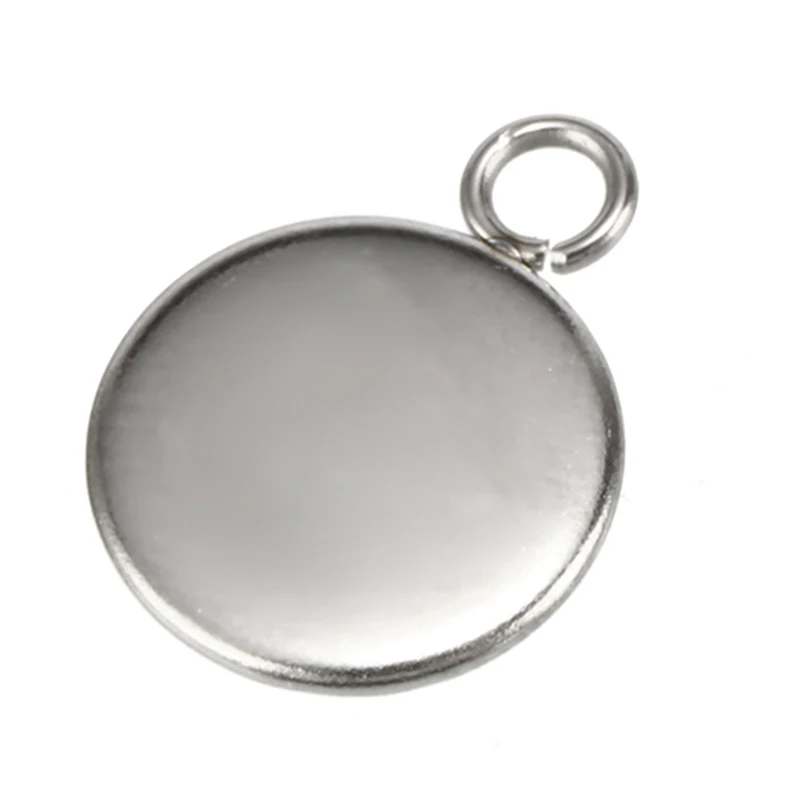 

50pcs/set Round Cabochon Setting Bezel Base Stainless Steel Pendants DIY Jewelry Making Findings 6/8/10/12/14/16/18/ 20/25mm