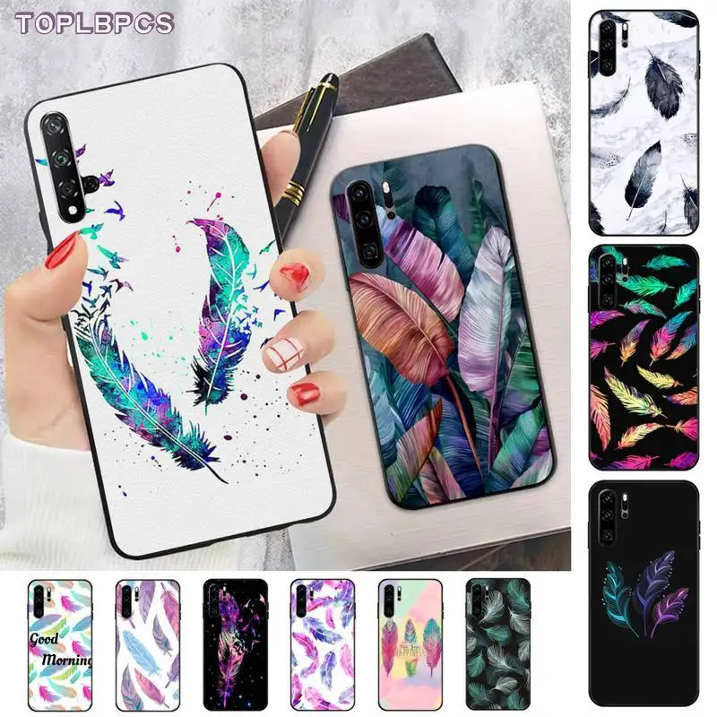 TOPLBPCS Модный чехол для телефона с перьями huawei P8 P9 p10 p20 P30 P40 pro lite psmart 2019 | Мобильные
