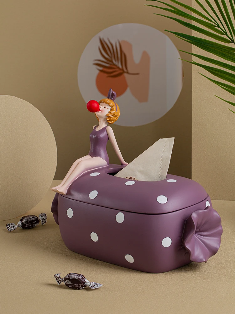 

Resin Cute Tissue Box Container Modern Living Room Paper Storage Office Tissue Box Bedroom Boite A Mouchoir Household Items DG60
