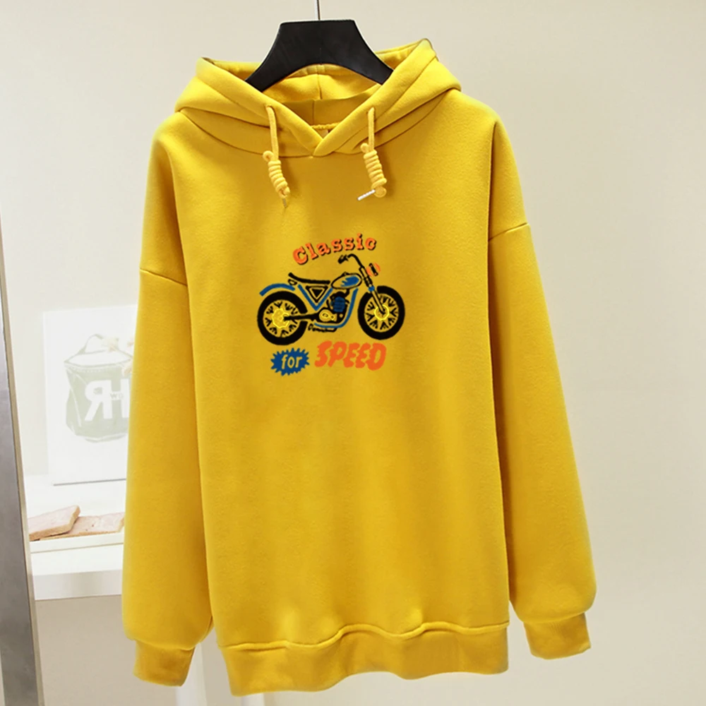 Классический теплый свитшот в стиле K-POP для скоростных надписей уличная одежда