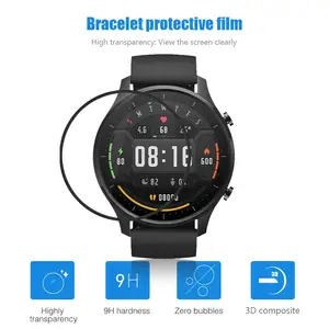 2pcs watch screen tempered glass for xiaomi color smartwatch transparent screen cover display protective film watch screen cover free global shipping