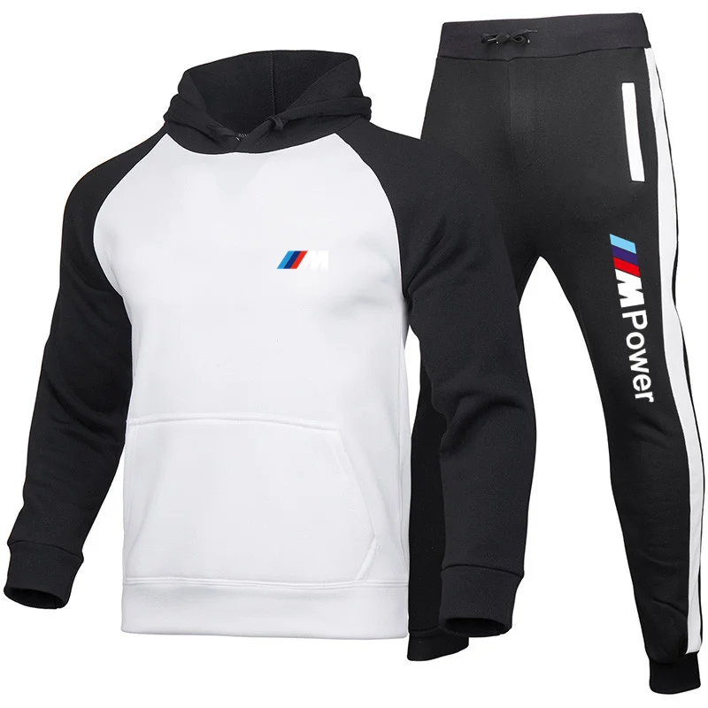 

Autumn And Winter New Raglan sleeves 2 Pieces ofMen's Sportswear Wwith Hood + Standard Pants Hooded Sweatshirt Men's Wear