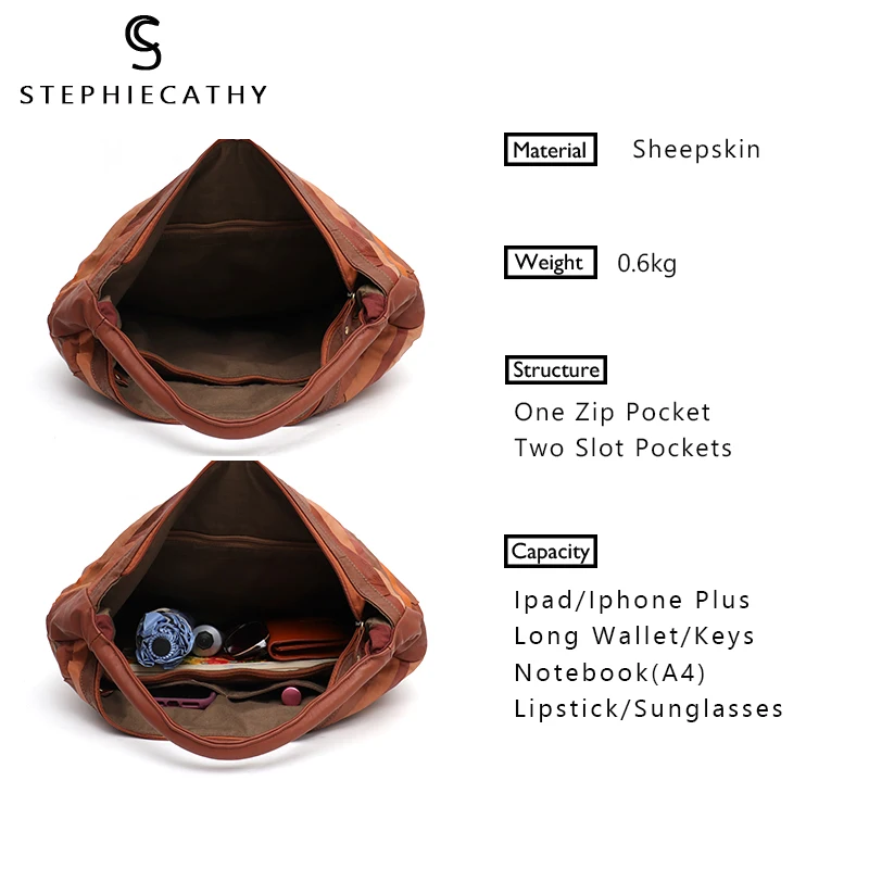 Женская сумка Хобо из овечьей кожи с верхней ручкой|Сумки ручками| |