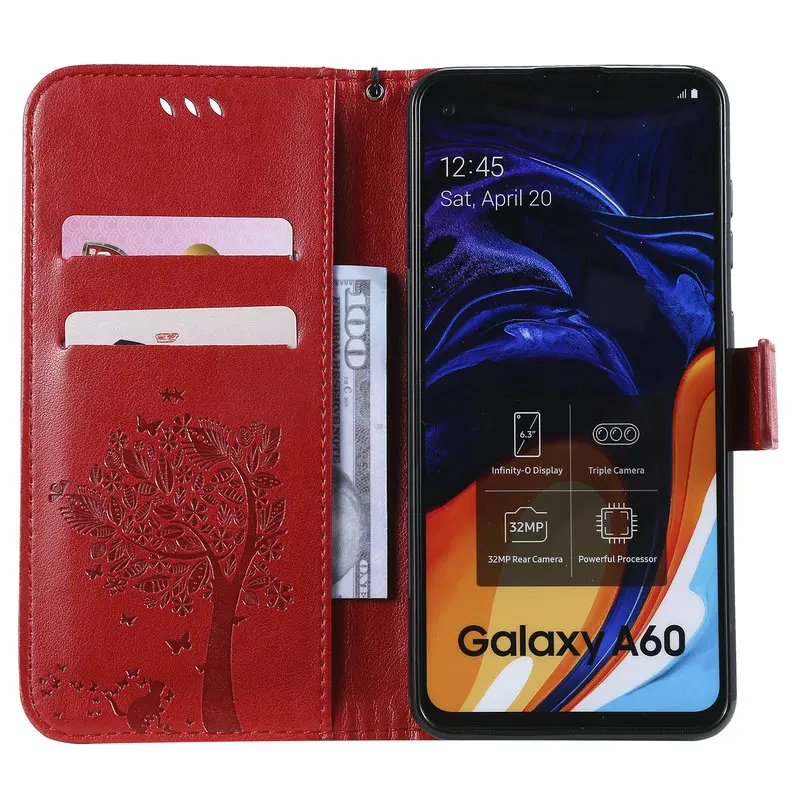 3D тиснение кожаный флип для Coque samsung A50 Чехол samsung A70 Чехол Флип Etui для samsung Galaxy A40 чехол A30S A20E A10 A 50 S