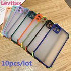 Роскошный противоударный чехол-накладка 10 шт.лот для IPhone 8 Plus SE 2020 11, матовый Гибридный Бампер для iphone 12 Pro Max XR XS 6S 7