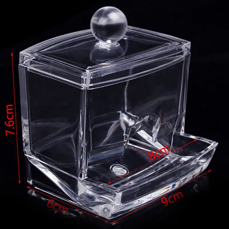 Portable Clear Acrylic Storage Holder Box Transparent Cotton Swabs Stick Cosmetic Makeup Organizer Case Home | Товары для хранения