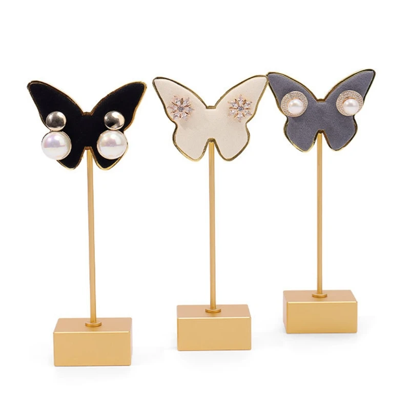 

Metal Butterfly Earrings Stand Holder Shelf Jewelry Display Rack Bracket Earring Organizer for Woman Girl Gifts