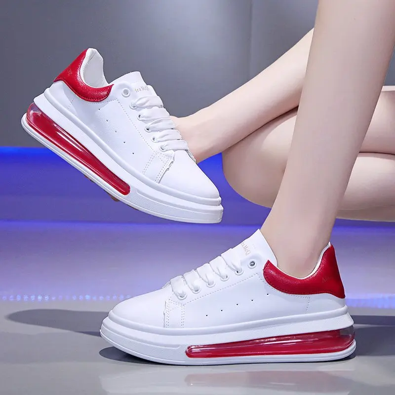 Кроссовки женские на платформе повседневная обувь шнуровке белые весна-лето 2020 |