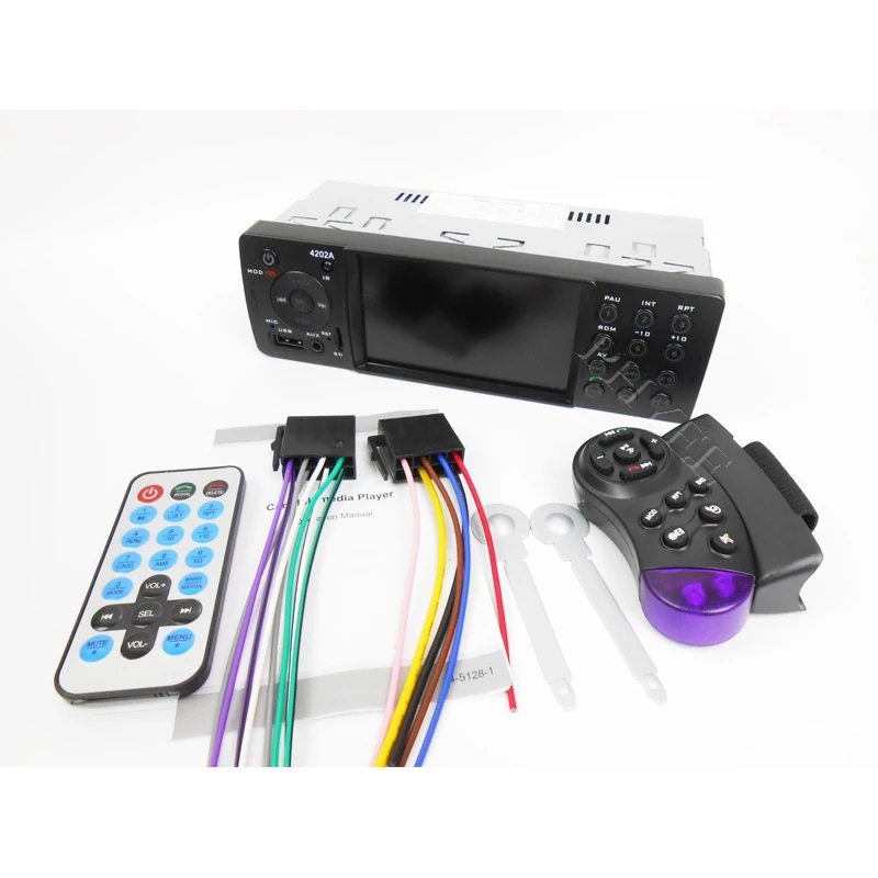 

4 Inch Auto Radio Car Stereo 1 Din Bluetooth Autoradio MP5 HD Video Player MP3 USB TF Aux Remotes Indash Head Unit PHYEE 4202A