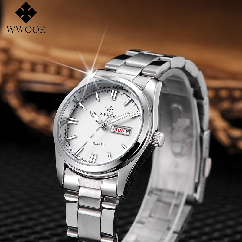 

WWOOR Top Brand Geneva Design Women's Wristwatch Full Steel Waterproof Ladies Quartz Watch Japanese Movement Casual Dress Watch