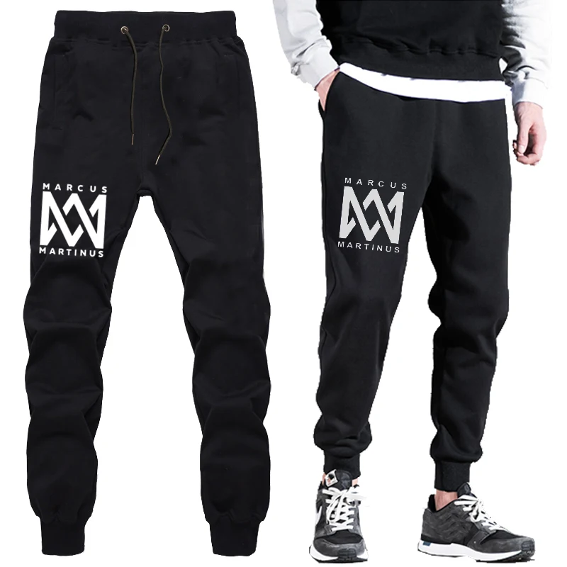 

Мужские штаны с принтом Маркуса и мартинуса, мужские тренировочные штаны на завязках, Повседневные Удобные спортивные костюмы, штаны для бе...