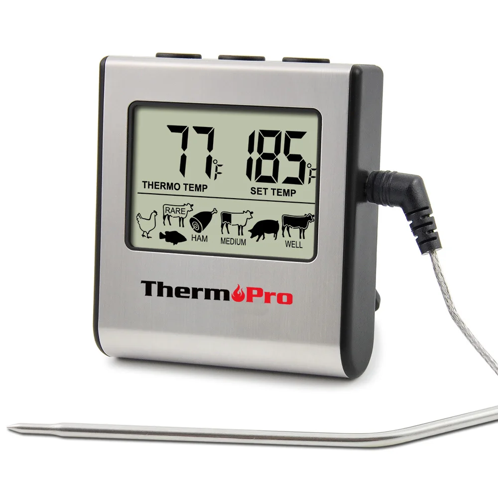 ThermoPro TP-16 цифровой термометр для духовки коптильня конфеты жидкость кухня приготовление пищи гриль мясо барбекю термометр и таймер