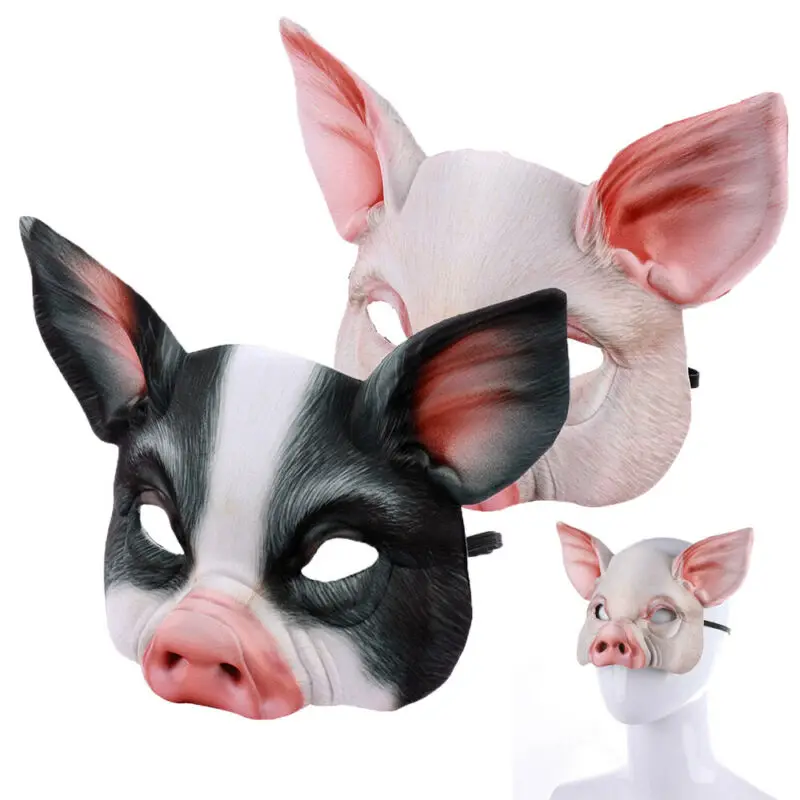 Жуткое животное реквизит страшная голова свиньи косплей маска Хэллоуин