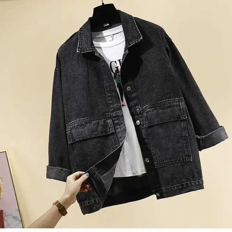 Джинсовая куртка женская весна-осень 2021 новая Корейская Свободная верхняя