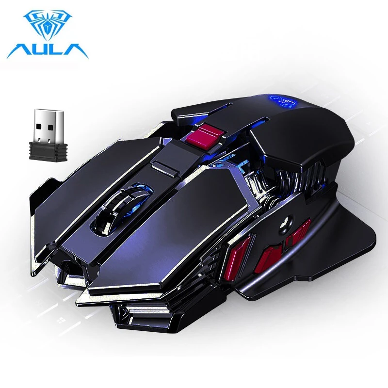 AULA SC300 2 4G Беспроводной Перезаряжаемые Мышь 4 цвета RGB игровая зарядки при