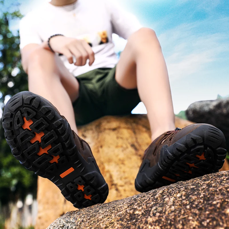 

New Summer Men Sandals Leather Breathable Flat Men Sandals Outdoor Comfortable Sandals Men Casual Big Size 48 Footwear Promotion