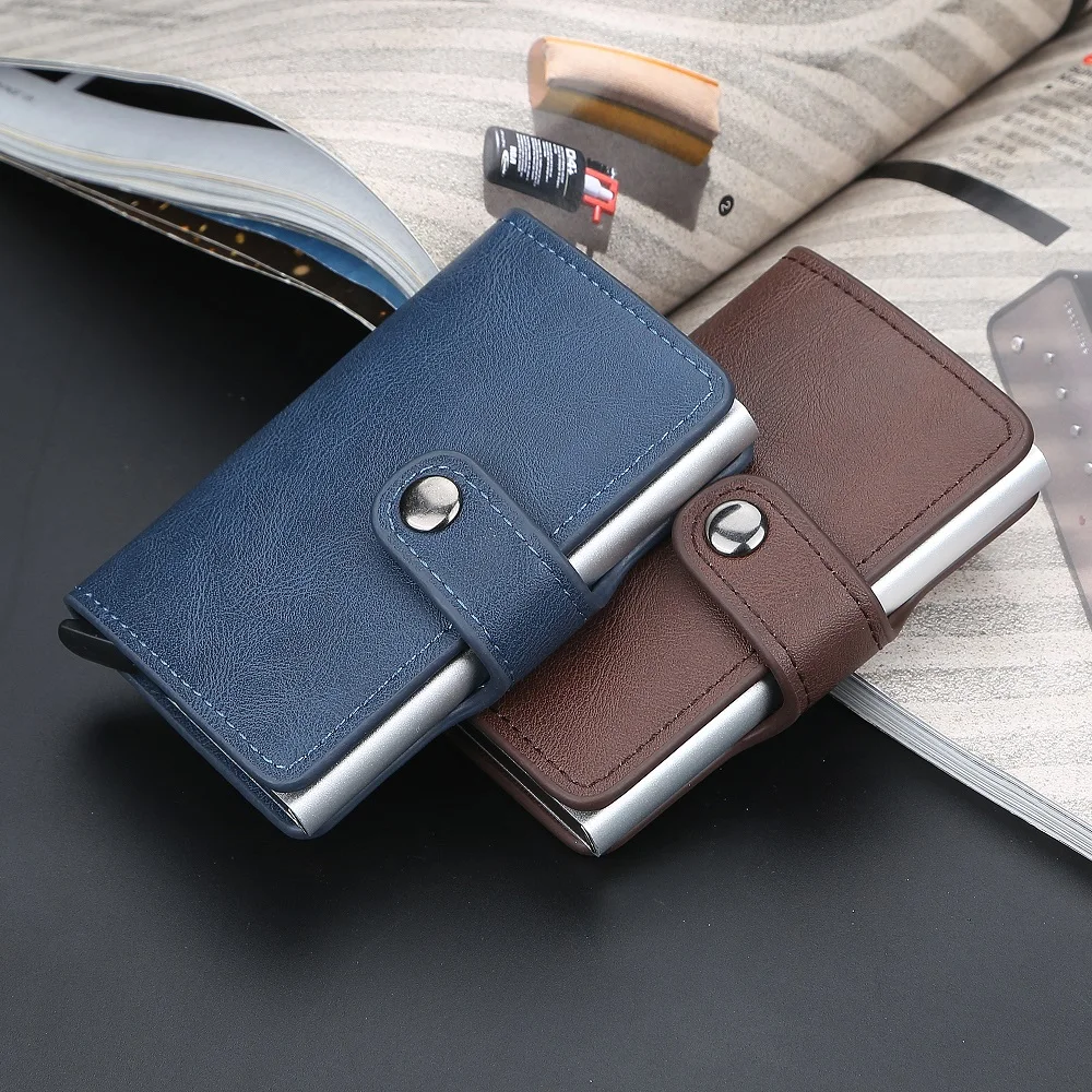 На новой застежке Мужская кредитница с блокировкой RFID из искусственной кожи