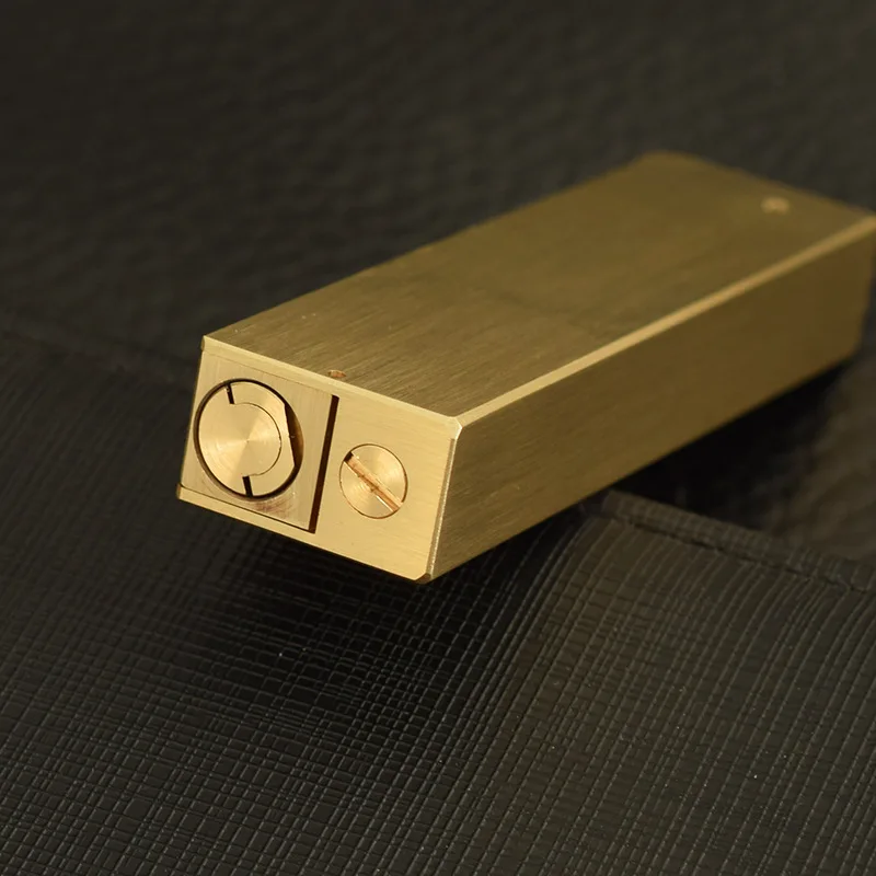 

Thin Square Slim Brass Vintage Gasoline Lighter Ejection Ignition