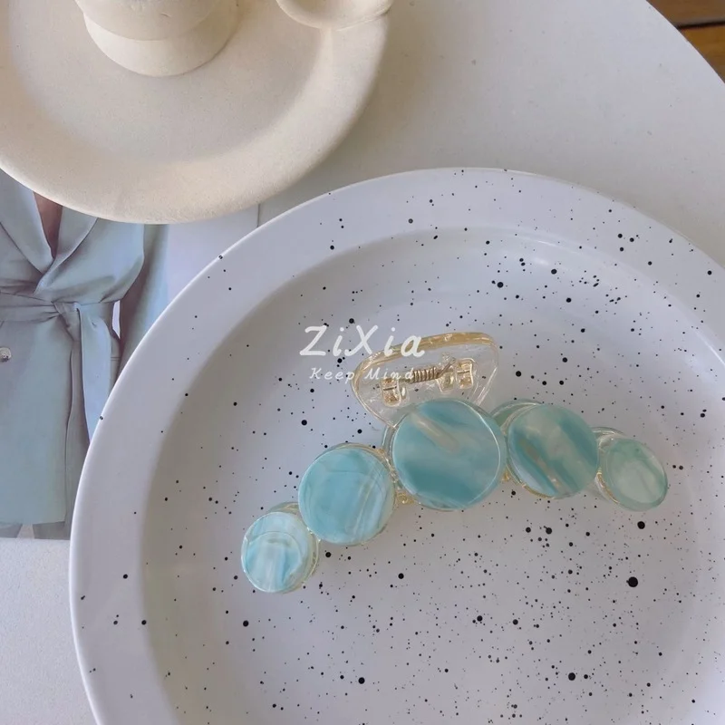 

Large Cat Eye Acetate Catch Clip Gentle First Love Shark Clip Girl Pure Hair Catch Oil Painting Art Hairpin Hair Accessories