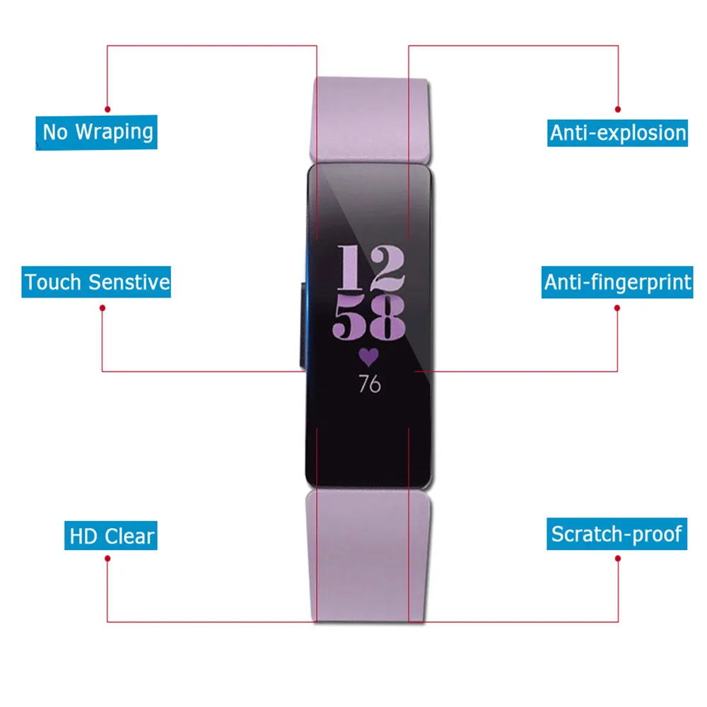 Смарт часы пленка для Fitbit Inspire/Inspire HR экран защитная полное покрытие прозрачная