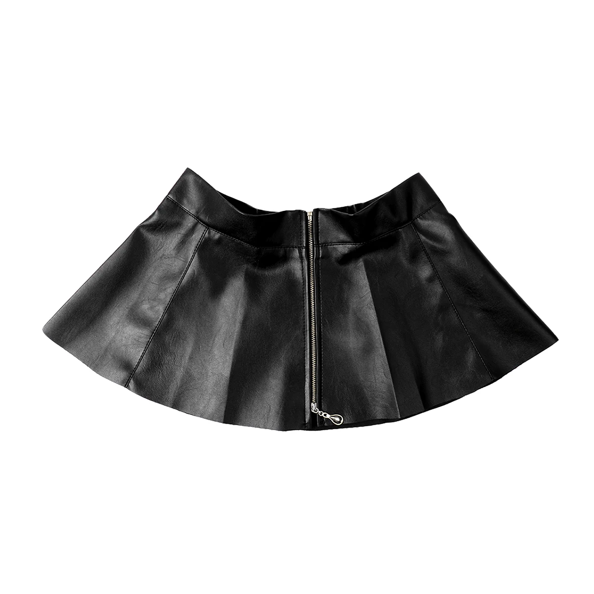 

Womens Ladies Miniskirts Leather High Waist Front Zipper Pleated Mini Skirt Cocktail Party Sexy Pole Dancing Show Clubwear
