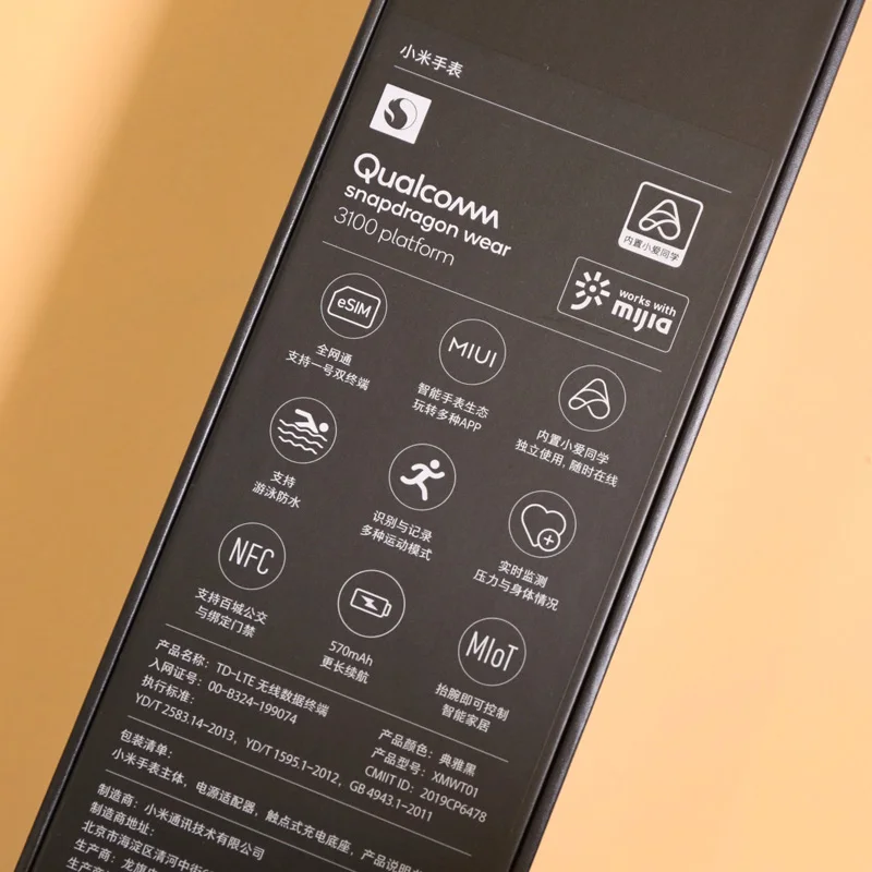 XMWT01 mi Wear оригинальные Xiaomi mi часы 1,78 дюймов 44 мм gps Wi-Fi Bluetooth NFC eSIM износ 3100 Чип поддержка разговоров и приложений
