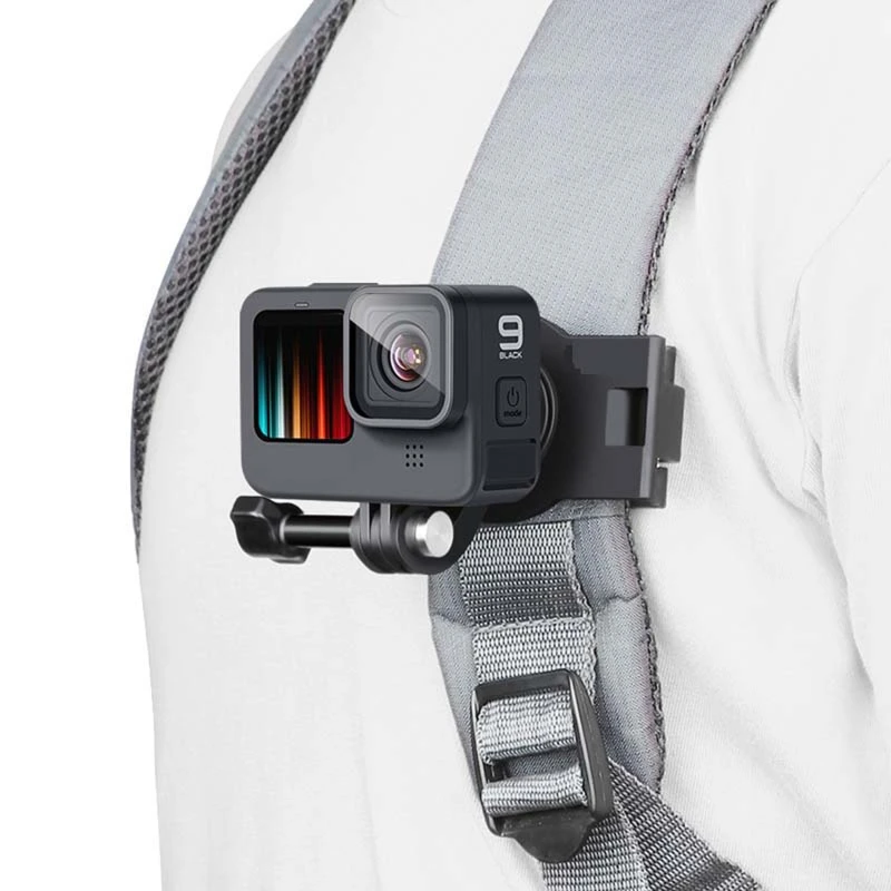 360 Degree Rotary Backpack Clip Mount for Go Pro Hero 9 8 7 Black Accessory G2AC