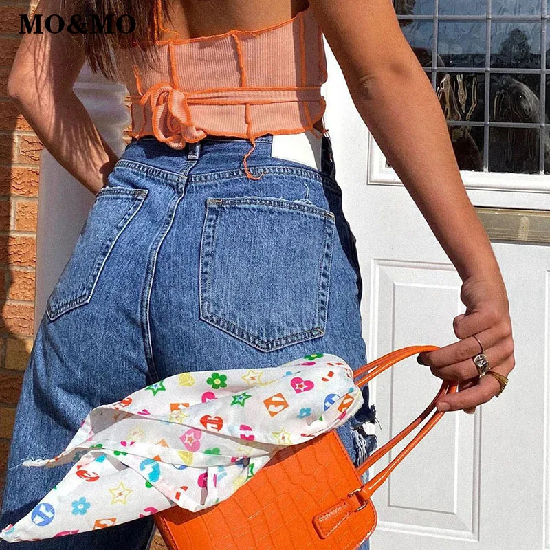 

MO&MO-2021 new European and American top hollow belt sexy halter vest