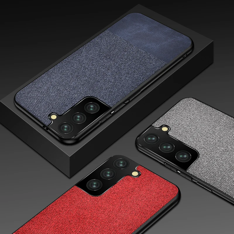 

Fabric Case For Samsung Galaxy S21 FE 5G Phone Cover Silicone Frame Cloth Hard PC Back Protective Case For Galaxy S21 FE