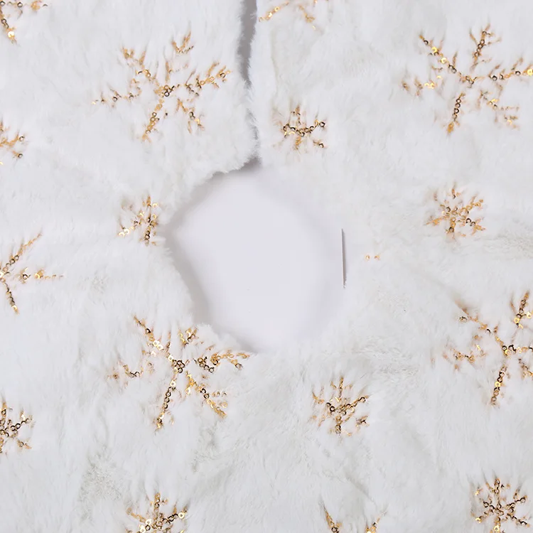 

White Christmas Tree Skirt Plush Faux Fur Xmas Tree Carpet Merry Christmas Tree Decorations Ornament New Year Navidad Home Decor