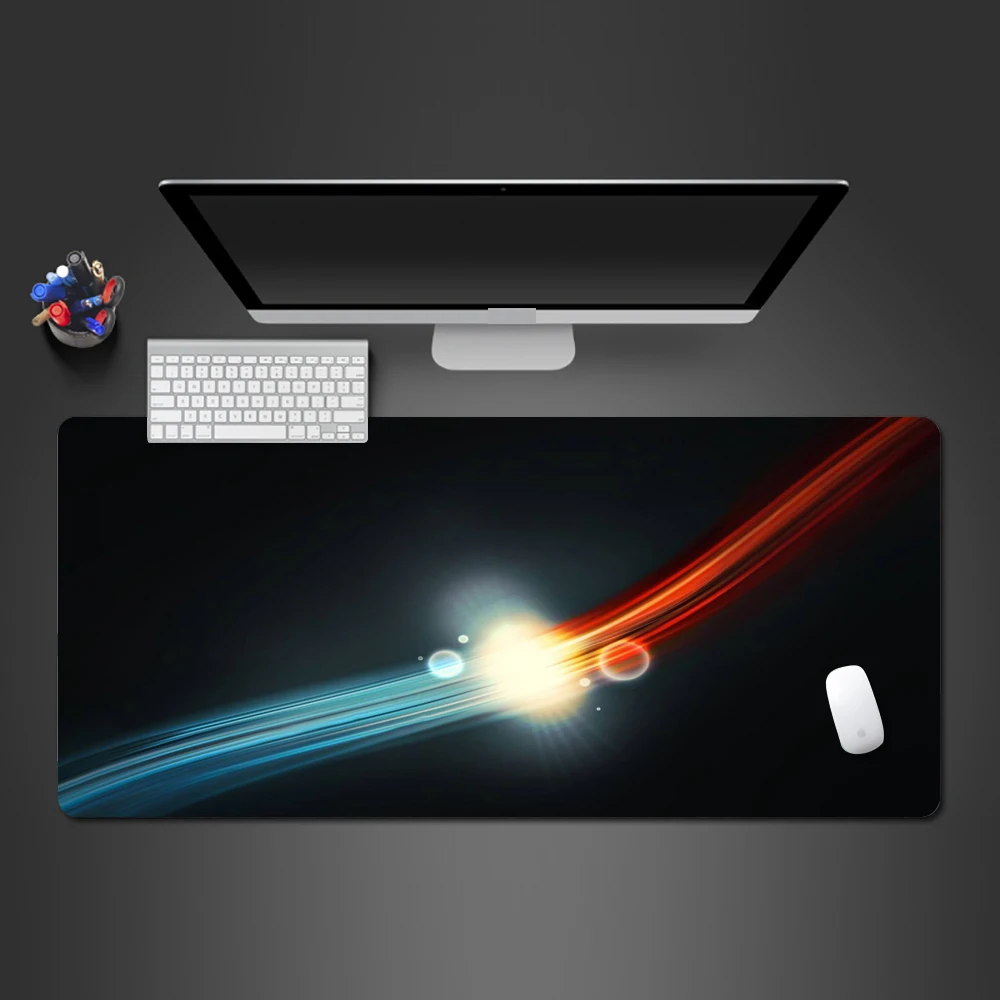 Высокое качество красный и синий художественный коврик для мыши Натуральный